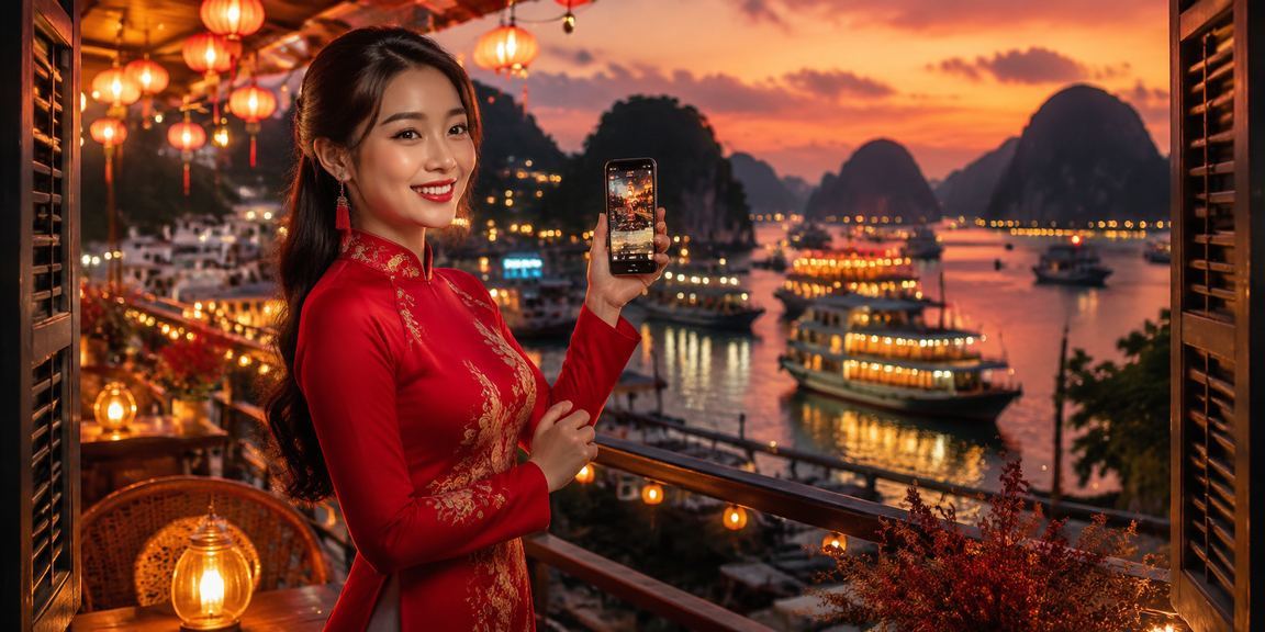 Người dùng Việt xem trang đăng ký trên điện thoại tại Hạ Long